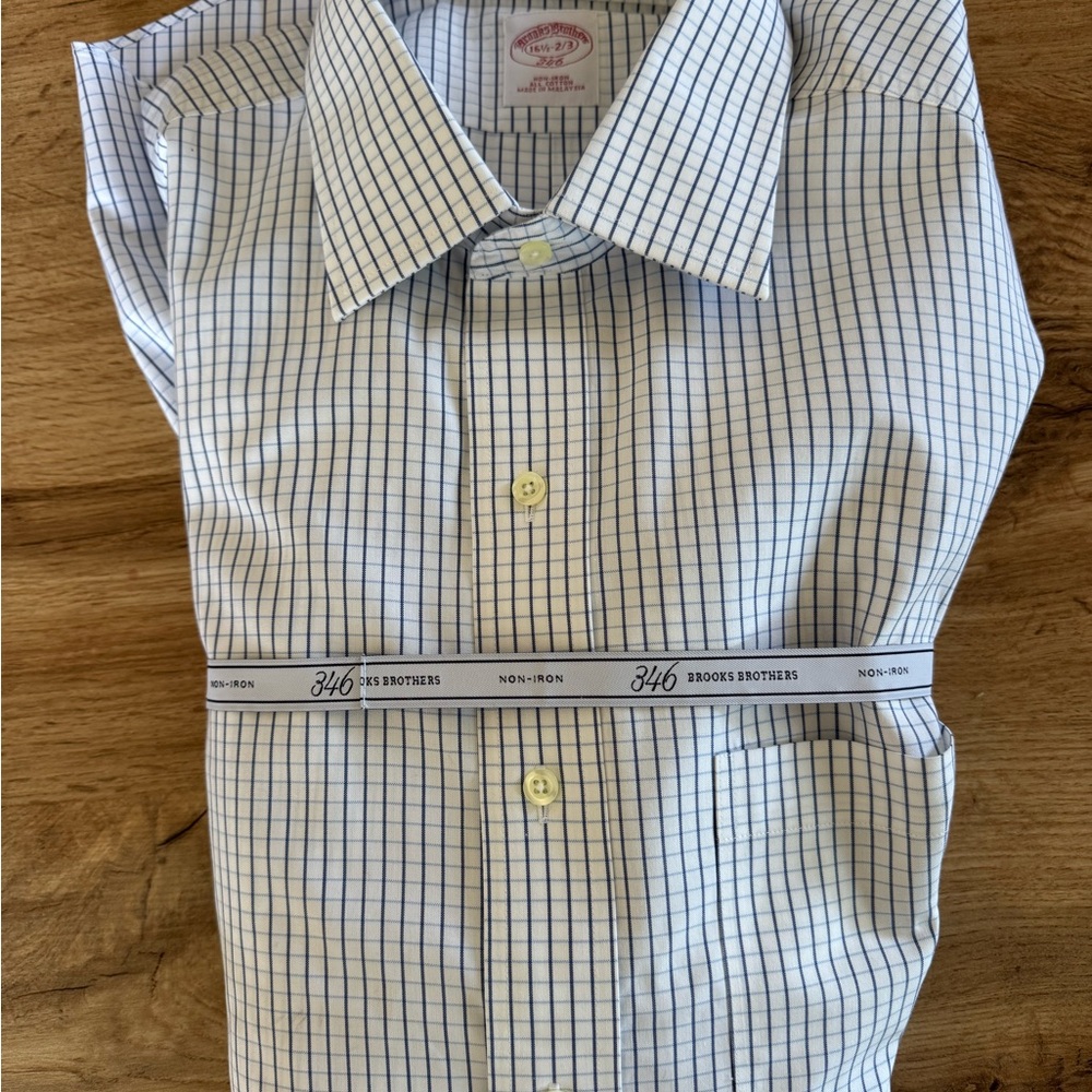 NWT Brooks Brothers Men's White and Blue Shirt